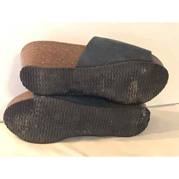 Bio Bio Wedge Slide Sandals Womens Sz 7.5 Blue Gray Made in Spain Nubuck Leather - Picture 8 of 8